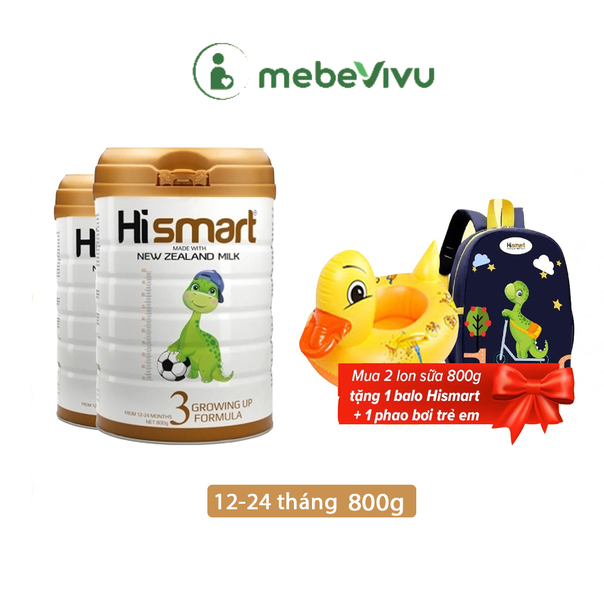 Combo 2 hộp bột Hismart số 3_Cho bé từ 12-24 tháng tuổi - xuất xứ 100% New Zeland - 800g