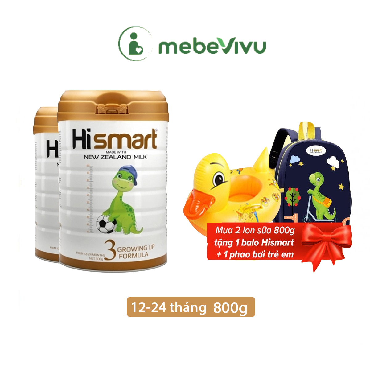 [DATE 1.2023] Combo 2 hộp bột Hismart số 3_Cho bé từ 12-24 tháng tuổi - xuất xứ 100% New Zeland - 800g