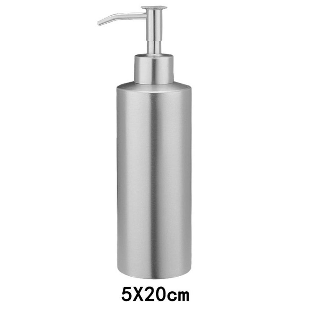 Silver Countertop Soap Dispensers Lotion Bottle with Rust Proof Stainless Steel Pump, Lotion/Soap Dispenser for Kitchen or Bathroom