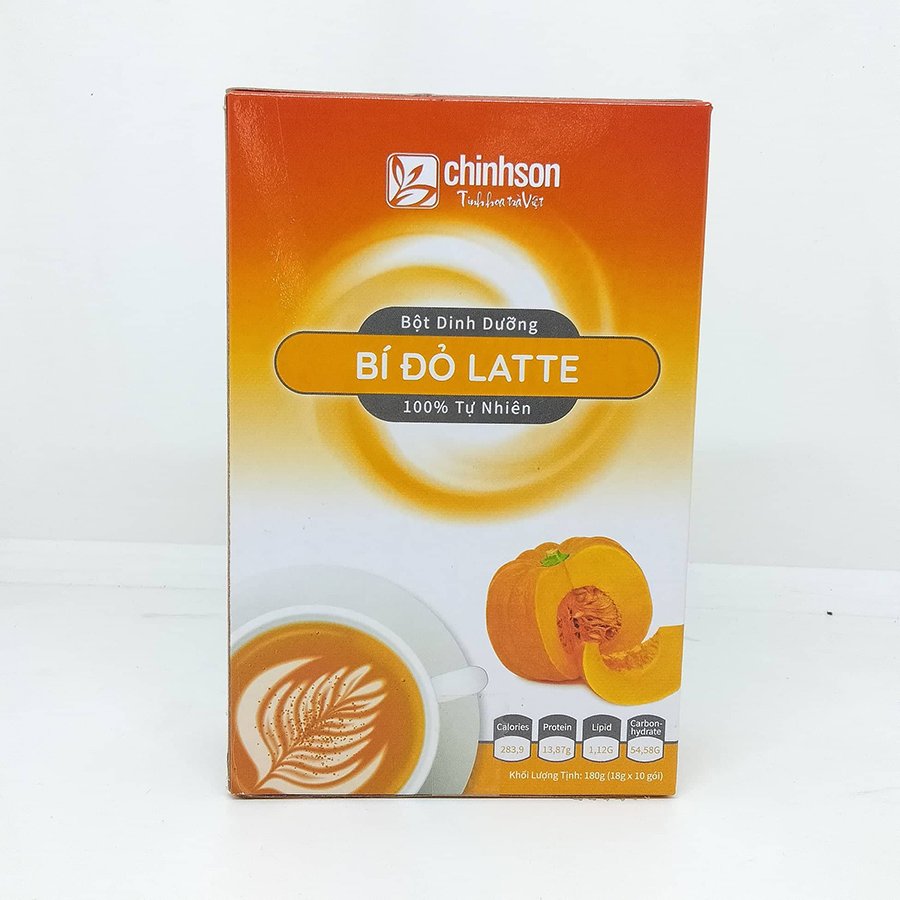 Bột Bí Đỏ Latte Chính Sơn 180g (18g x 10 gói) - Hàng chính hãng, 100% tự nhiên