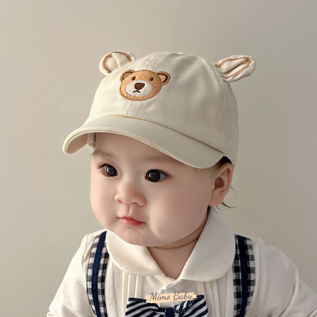 Mũ nón lưỡi trai gắn tai gấu đáng yêu cho bé MH226 Mimo Baby