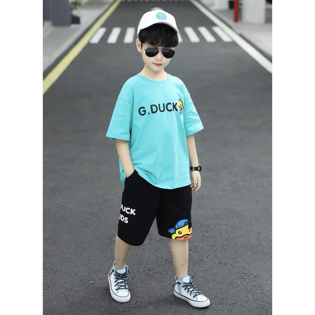 Bộ đồ bé trai Con Xinh cotton G.DUCK KIDS set quần áo trẻ em từ 5 đến 14 tuổi
