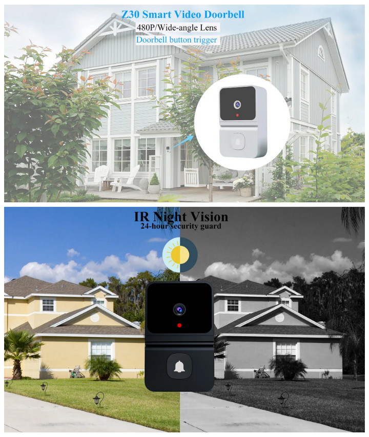 Chuông Cửa Camera An Ninh AIWIT Two-Way Đàm Thoại 2 Chiều , Quan Sát Ban Đêm - Home and Garden