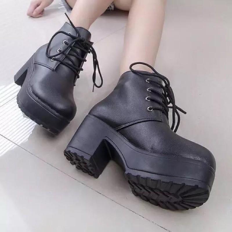 - creamy boots - bốt cao gót thấp top selling products siêu xinh