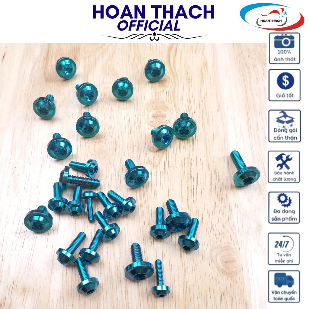 Bộ Ốc Áo Titan Xanh Lục bảo dùng cho xe Winner X ( 28 con ) HOANTHACH SP017485