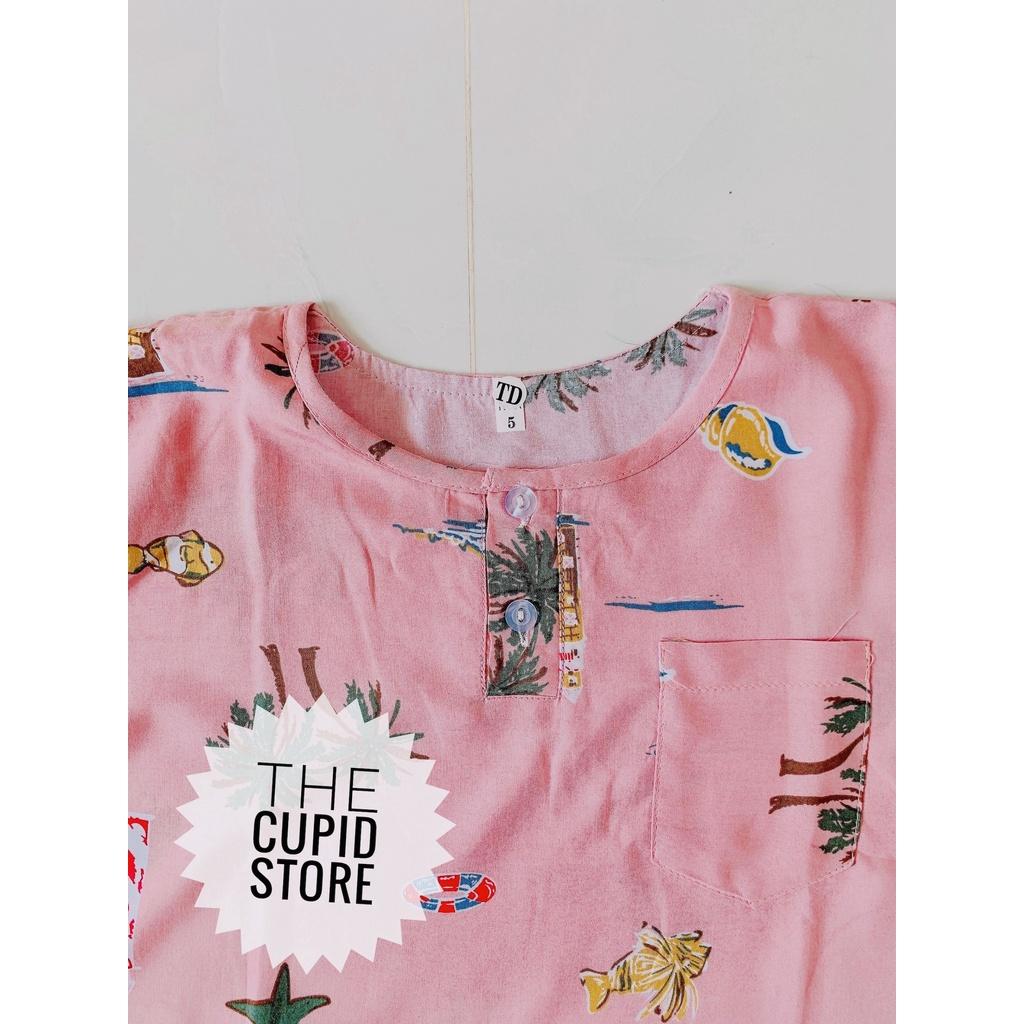 Đồ bộ chất liệu tole lanh 2 da loại 1 cho bé trai từ 5-7 kg - The Cupid Store