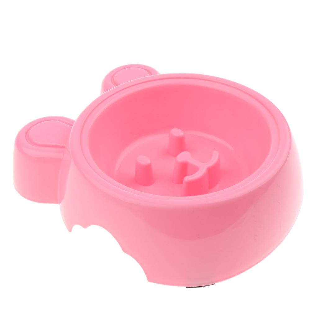 Pet Dog Cat Rabbit Slow Food Feeder Healthy Gulp Feed Dish Bowl