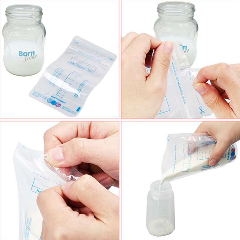 30Pcs 250Ml Bé Rõ Ràng Lưu Trữ Sữa Mẹ Túi Ăn Tủ Đông Container Ăn Rắn Ăn Bé Thực Phẩm Lưu Trữ