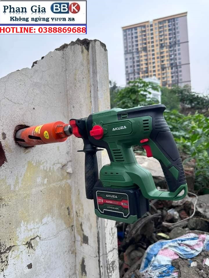 Máy Khoan Bê Tông 3 Chức Năng Pin AKUZA 2-2601 BL - Chân pin phổ thông, PIN 15 CELL - Bảo hành chính hãng