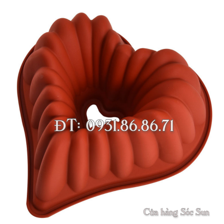 Khuôn silicon hình tim gợn sóng có lõi loại 30 cm - Mã số 1189
