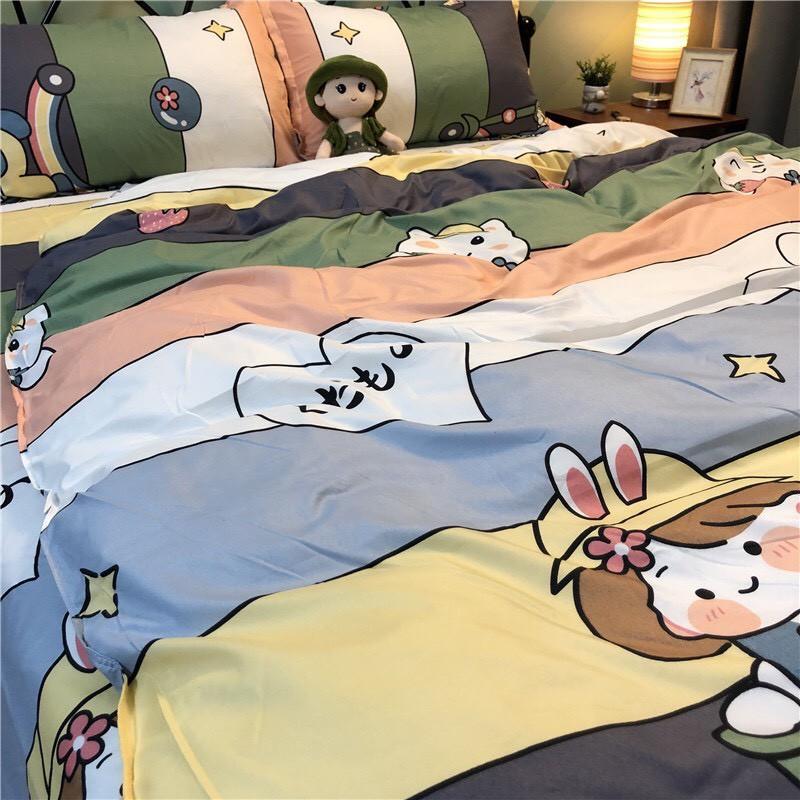 Bộ chăn ga Cotton Poly cô bé cầu vồng mẫu mới siêu xinh - Hàng nhập khẩu
