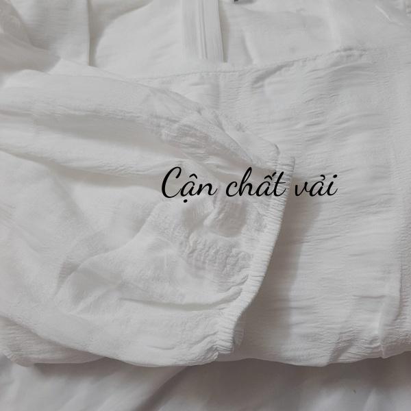 Váy xốp tay bồng cổ vuông 2 lớp xinh xắn