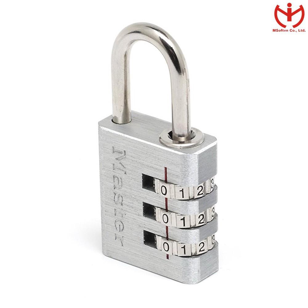 Ổ khóa số Master Lock 7620 D thân nhôm 20mm dùng khóa vali hành lý - MSOFT