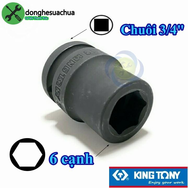 Tuýp 19mm 3/4 Kingtony 651519M loại ngắn 6 cạnh màu đen