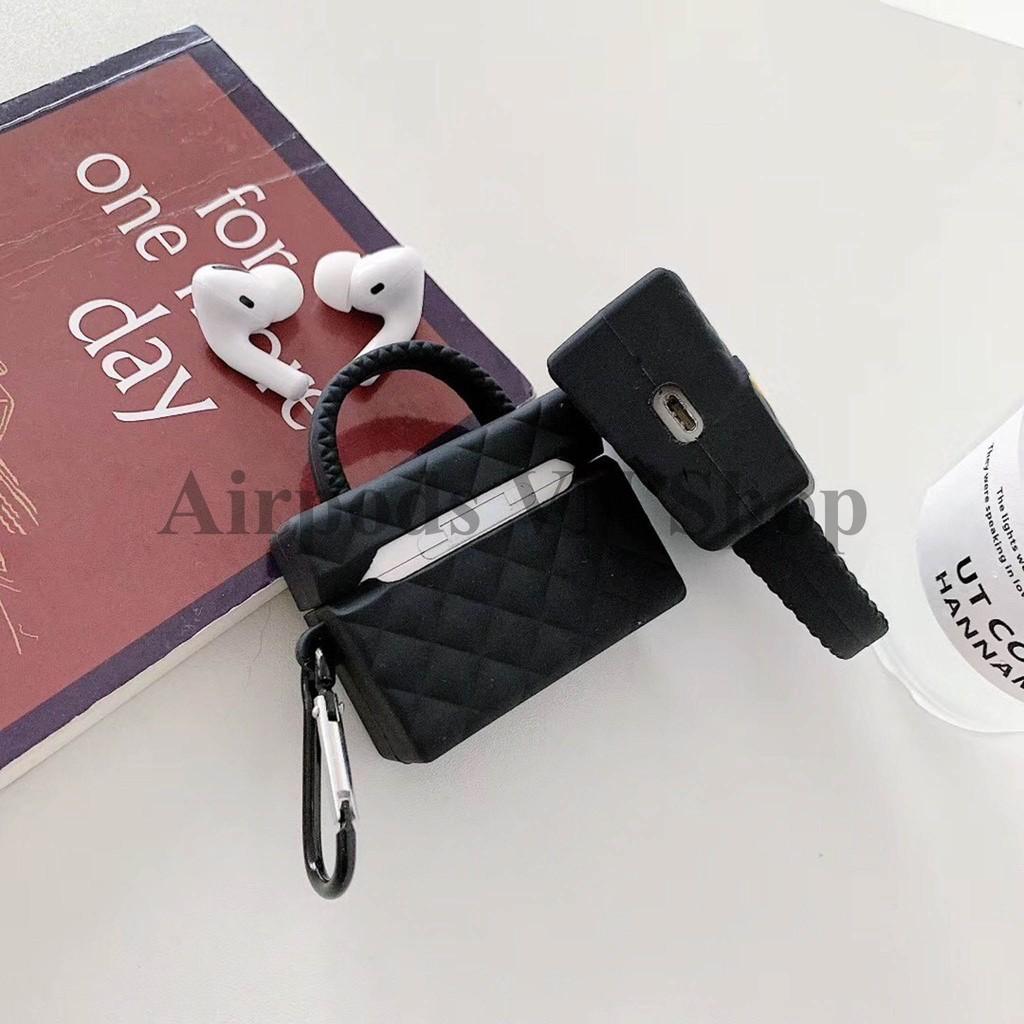 Ốp case Airpods 1/2, Airpods Pro túi gucci đen sang trọng silicon cao cấp