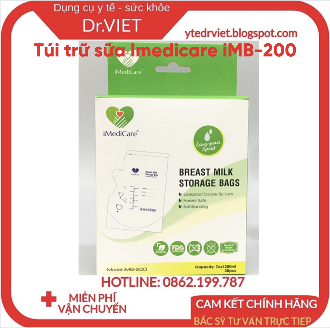 Túi trữ sữa Imedicare iMB-200