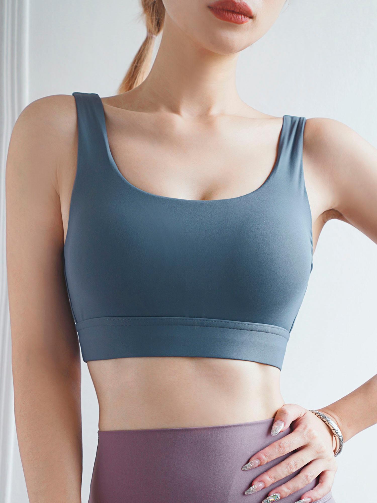 Nữ Yoga Áo ngực Thể thao Cổ U Tập thể dục Chạy bộ Không dây Áo xe tăng Thông thường