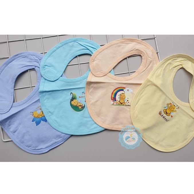 [BB81] Yếm Dán Sơ sinh cotton 2 lớp in hình cute - BABIBOO - Trắng Họa Tiết