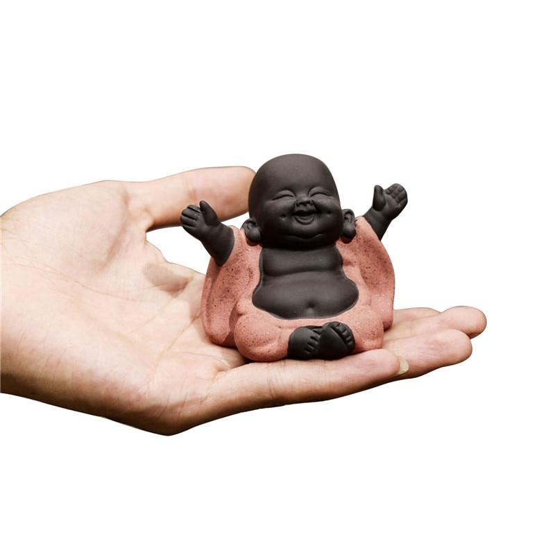 Buddha statues monk color sand ceramic home club geomantic decoration Purple Sand Figurines Tea Pet