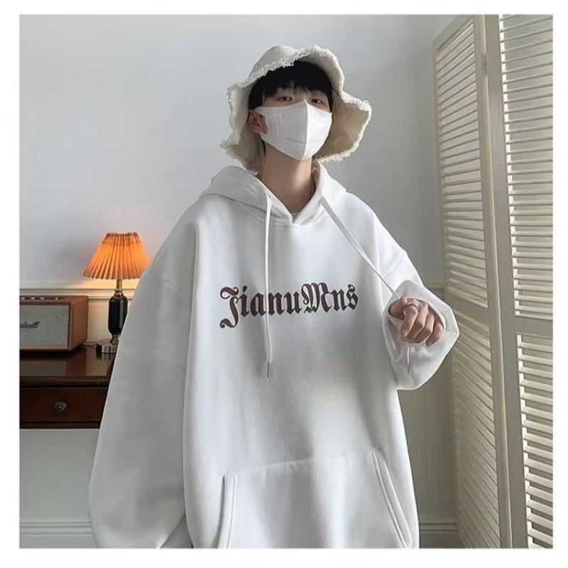 Áo Hoodie Nỉ Tay Dài Dáng Rộng In Chữ Chống Dầu Thời Trang Hàn Quốc Dành Cho Nam Nữ