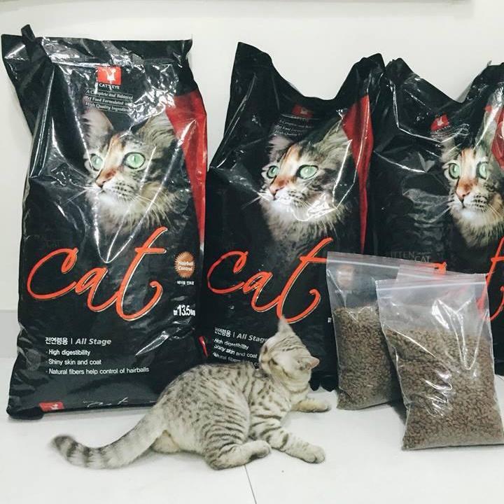 Hạt cho mèo CATEYE có túi chiết 1kg cân bằng dinh dưỡng chống búi lông hiệu quả - HaiMin Petshop
