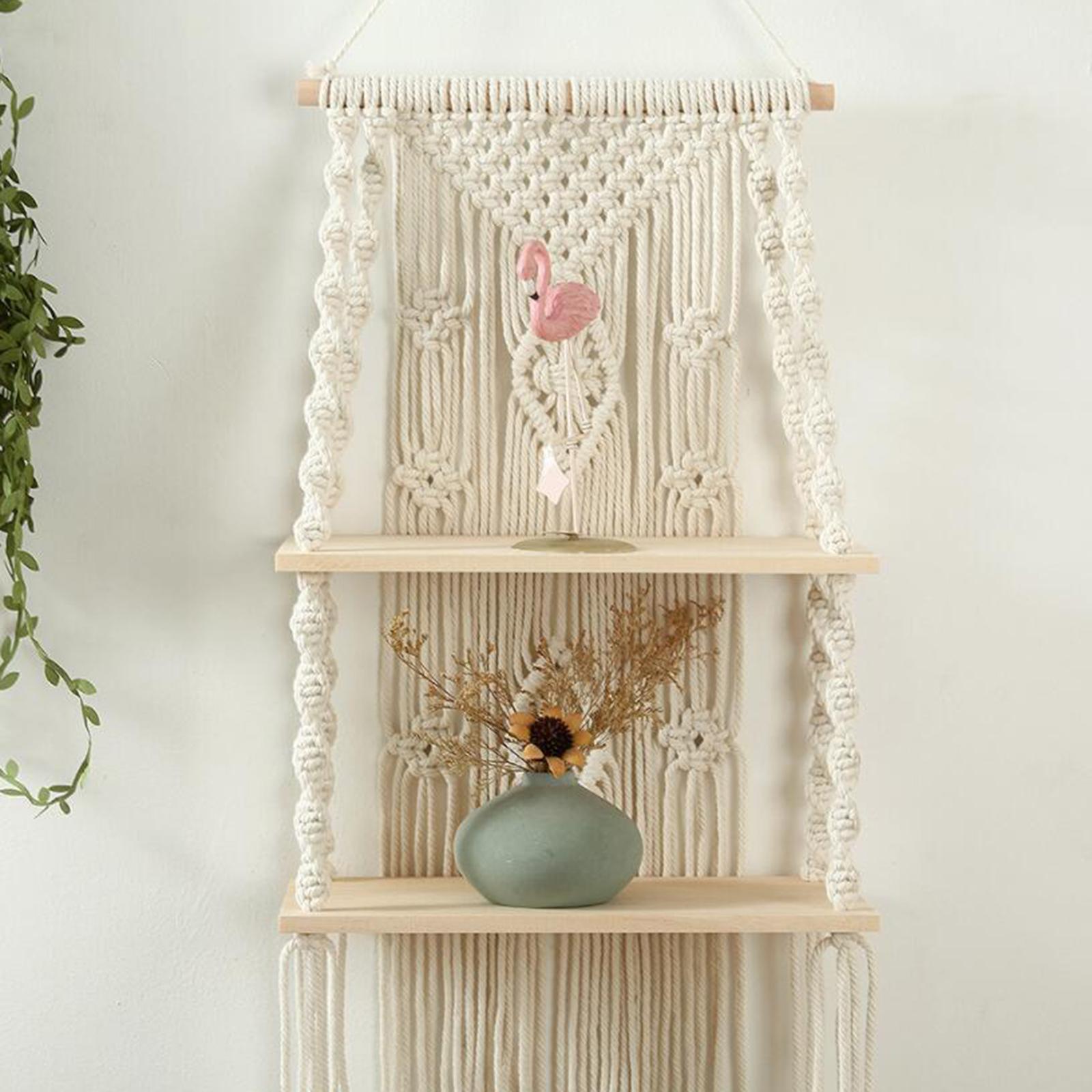 2pcs Tapestry Wall Hanging Shelf Ornament Floating Shelves for Home Bathroom