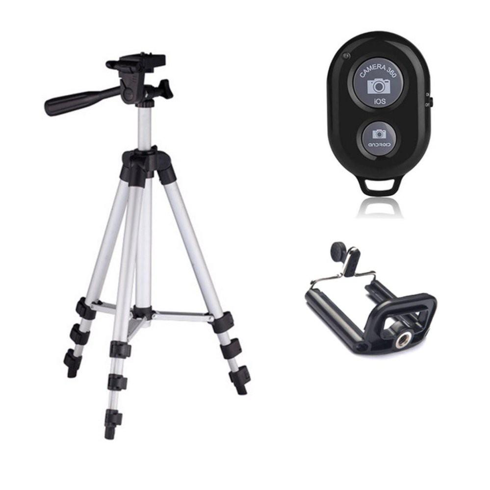 Chân máy chụp hình Tripod 3110 + Remote + Đầu kẹp điện thoại