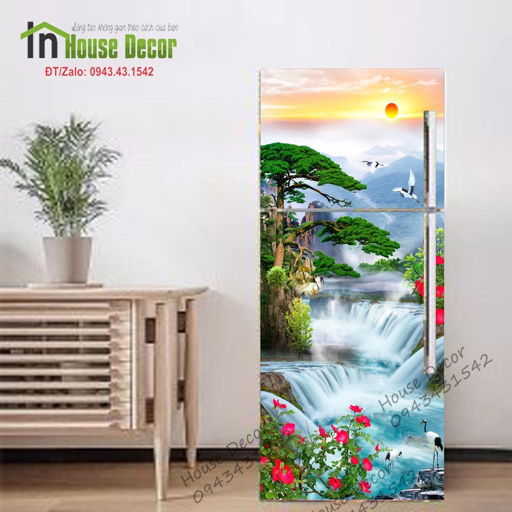 Giấy dán tủ lạnh 3D phù hợp với mọi không gian, Chất liệu decal cao cấp siêu bền chống nước nấm mốc tuyệt đối