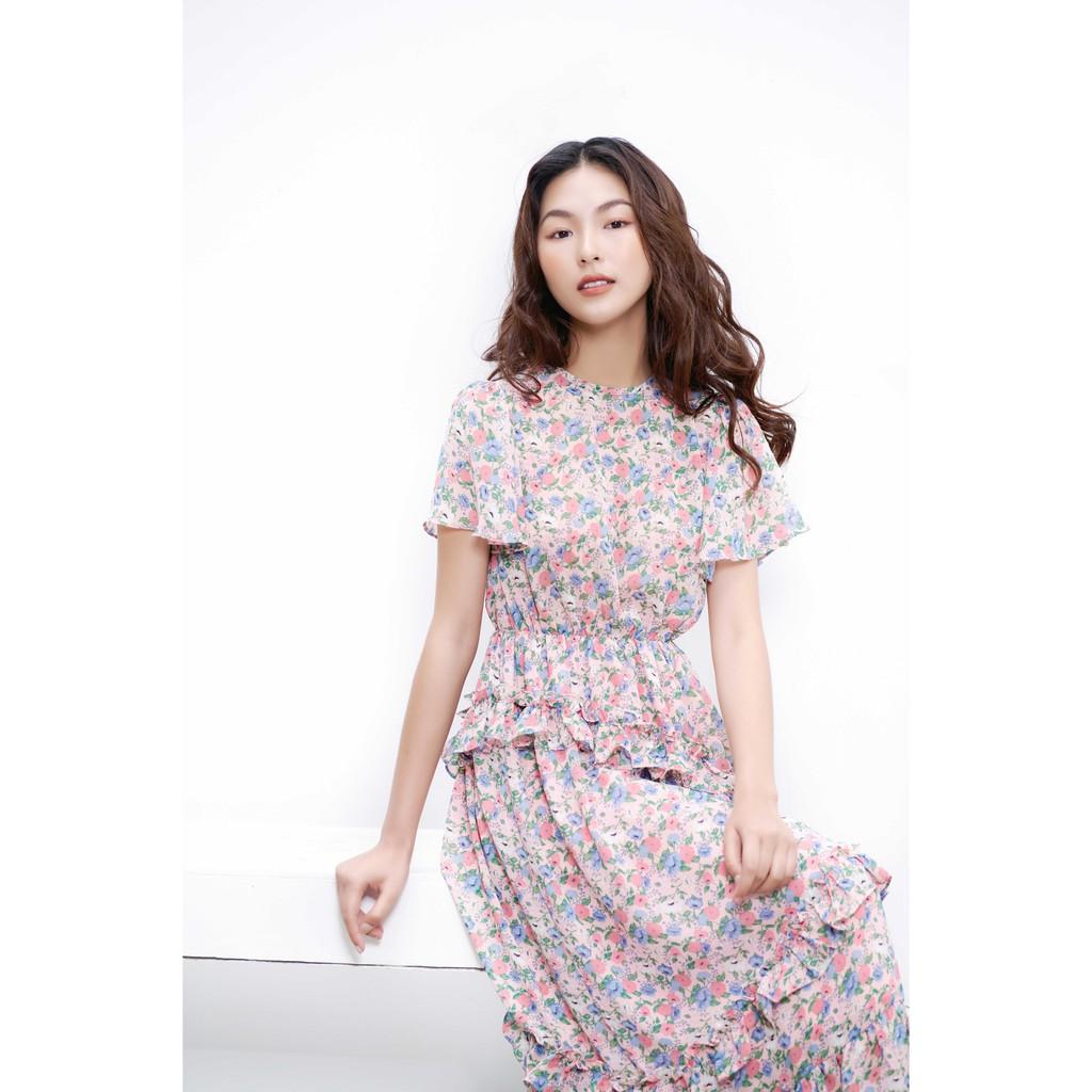 LIIN - Đầm nữ hoa voan tơ hai lớp