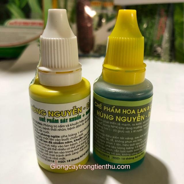 COMBO-2 LỌ CHẾ PHẨM HÙNG NGUYỄN, THUỐC PHÒNG TRỊ NẤM,VI RÚT,VI KHUẨN CHO LAN VÀ CÂY CẢNH...