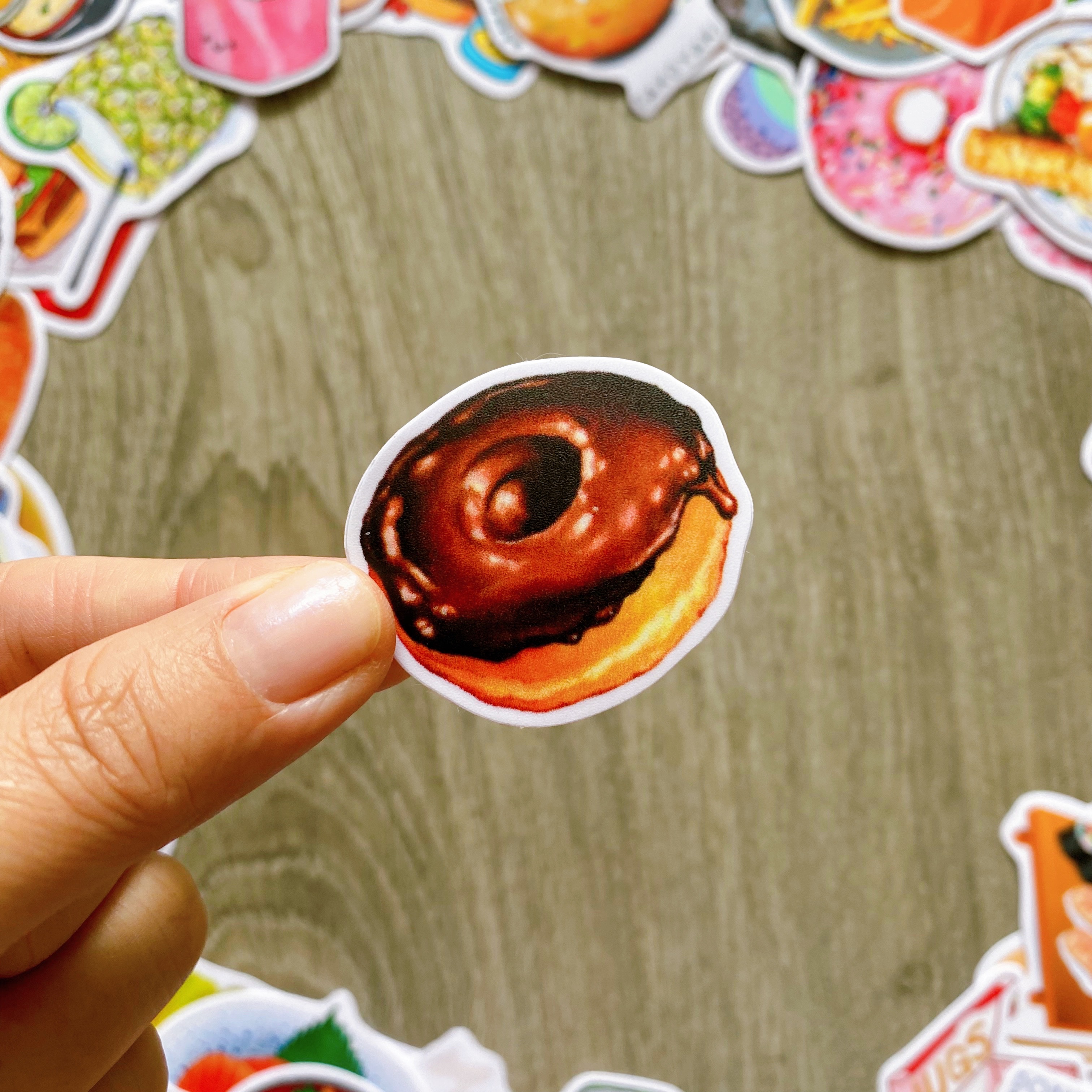 Bộ 50 Sticker Food Chủ Đề Món Ăn Uống  Hình Dán Chống Nước Decal Chất Lượng Cao Trang Trí Va Li Du Lịch, Xe Đạp, Xe Máy, Laptop, Nón Bảo Hiểm, Máy Tính Học Sinh, Tủ Quần Áo, Nắp Lưng Điện Thoại