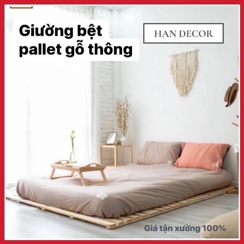 Giường bệt Pallet gỗ thông giá rẻ cho sinh viên gđ