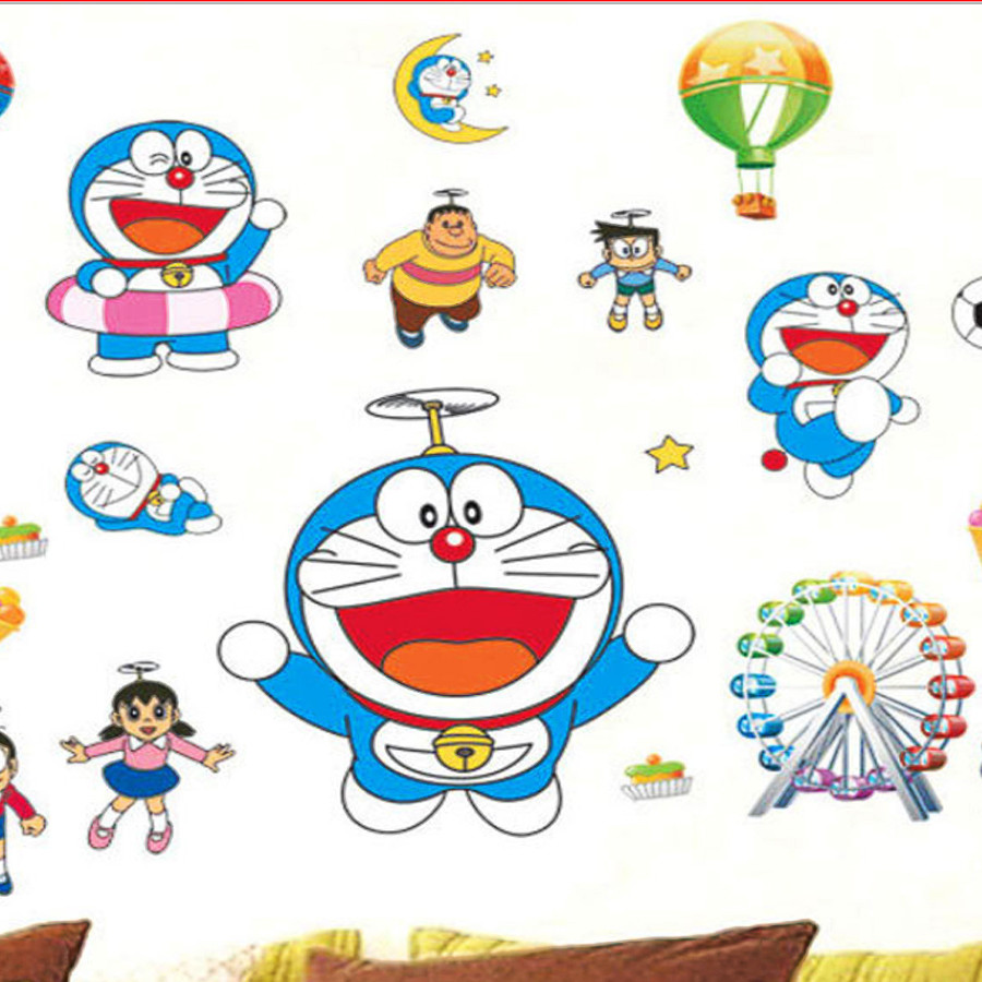 DECAL DÁN TƯỜNG DORAEMON CHONG CHÓNG TRE VÀ NHỮNG NGƯỜI BẠN