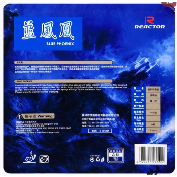 MẶT VỢT BÓNG BÀN REACTOR TORNADO V5, CKYLIN BLUE PHOENIX CKYLIN Kỳ lân lửa xanh