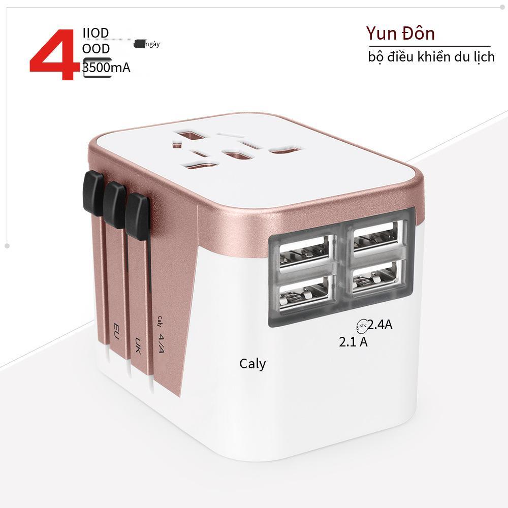 Kiểu ổ cắm du lịch đa năng mới nhất, một lượt, tiêu chuẩn đa châu Âu, ổ cắm chuyển đổi USB tiêu chuẩn Anh, phích cắm chuyển đổi đa quốc gia