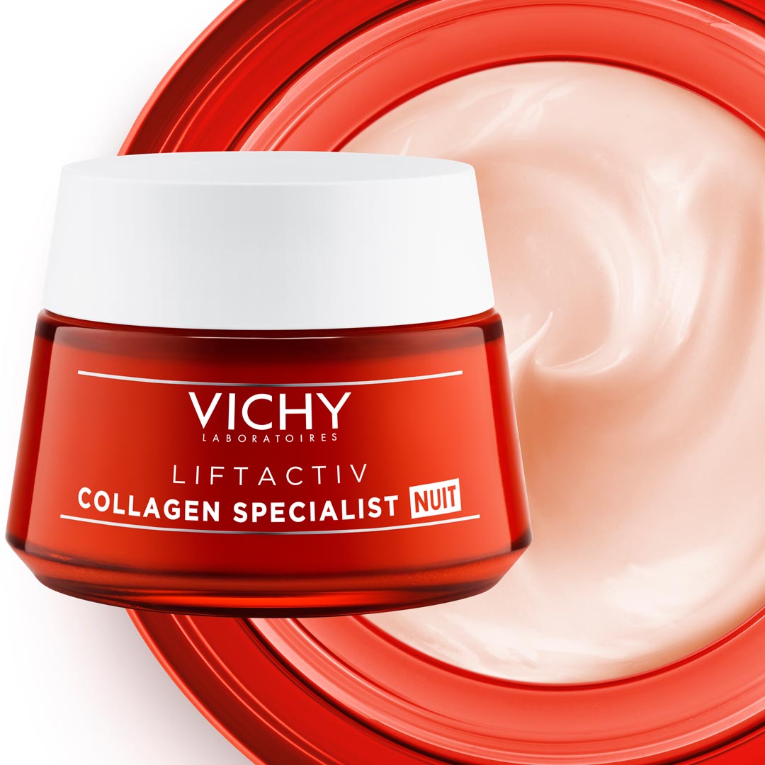 Kem dưỡng giúp sáng da, mờ thâm nám ban đêm Vichy LIFTACTIV COLLAGEN SPECIALIST NIGHT (50ml)  + Tặng Móc Khóa