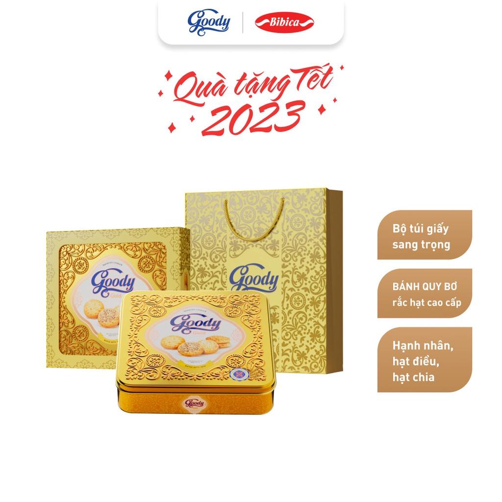 Bánh hỗn hợp hộp thiếc Goody Gold 450g/180g - Bibica