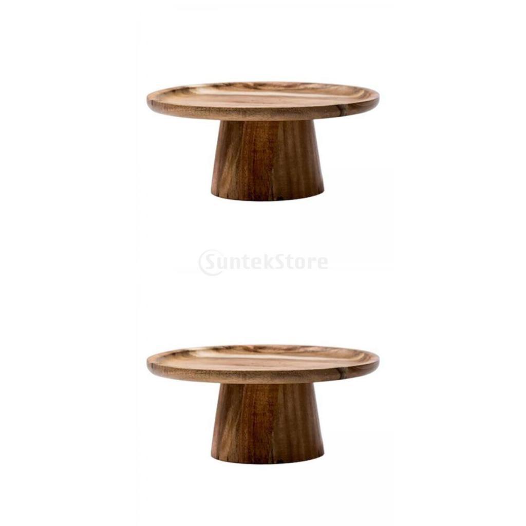 2x Wooden Pedestal Dessert Table High Tray Cake Stand Holders cake Display