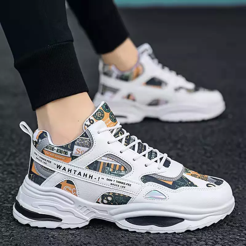 Giày Thể Thao Nam AZARA - Sneaker Màu Đen -  Cam, Phong Cách Đường Phố , Đế Tăng Chiều Cao, Đi Êm chân, Thoải MÁi - G5498