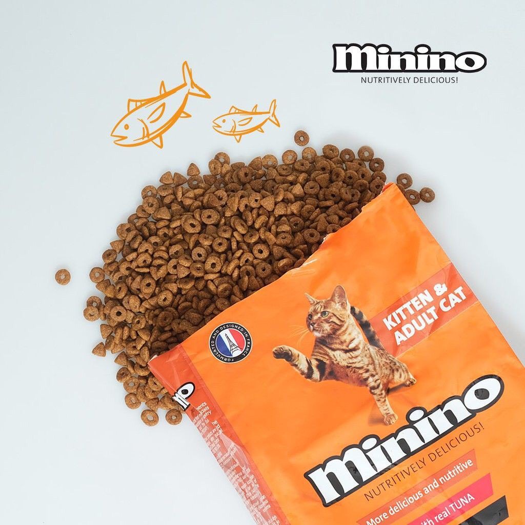 Minino thức ăn hạt cho mèo vị cá ngừ túi 1,3kg