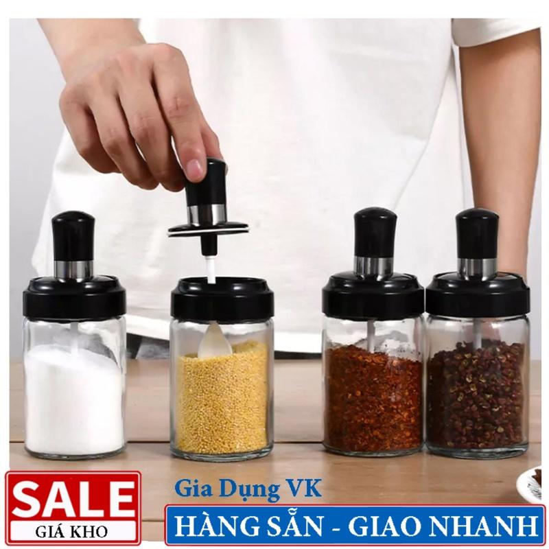 Hũ Đựng Gia Vị Thuỷ Tinh Kèm Muỗng 250ml