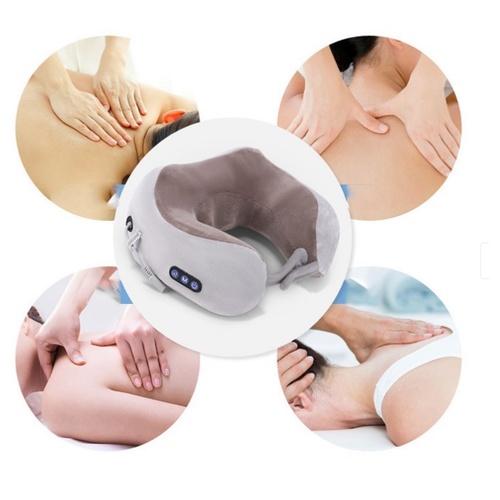 Gối Hồng Ngoại Chữ U Cao Cấp Massage Cổ Vai Gáy 3 Chế Độ Thông Minh Tích Hợp Pinbảo hành toàn quốc