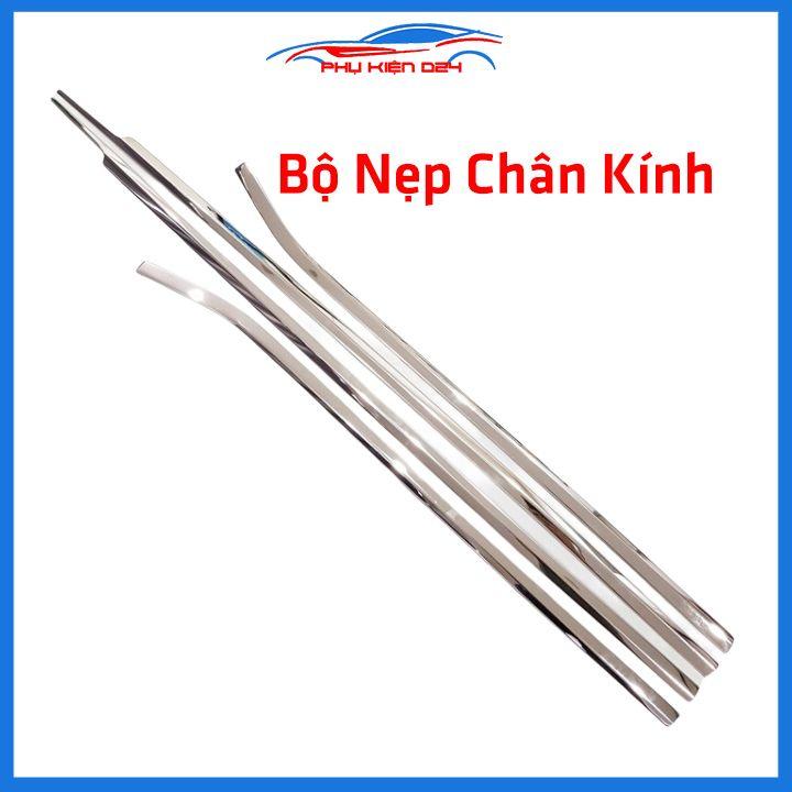 Bộ nẹp viền chân kính cong kính Wigo Inox sáng bóng chuẩn form xe