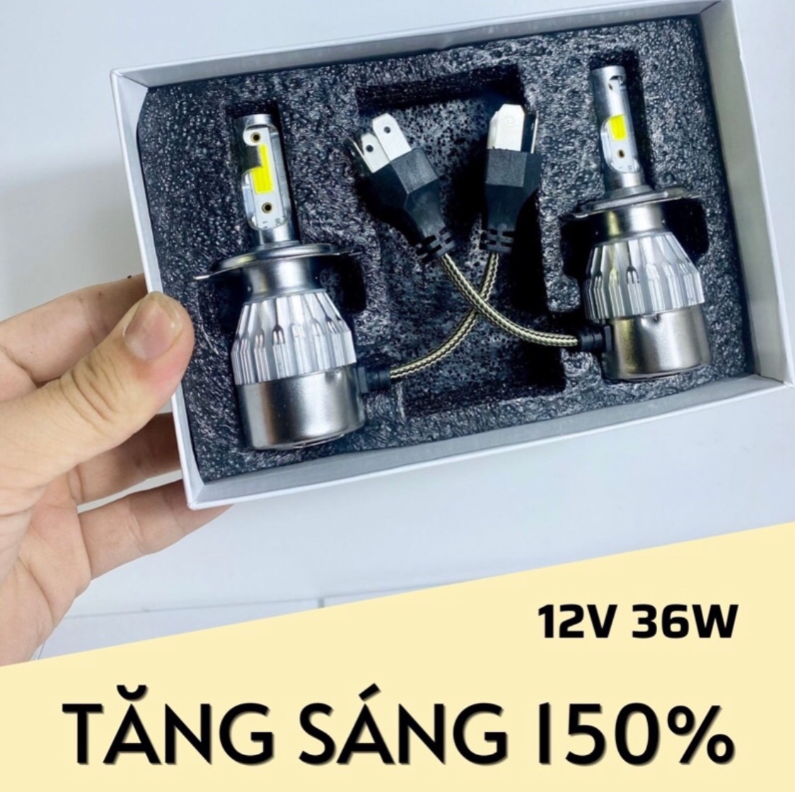 Đèn pha Led Ô tô, Xe máy C6 Headlight mẫu 2022 cải tiến siêu sáng công suất 36W