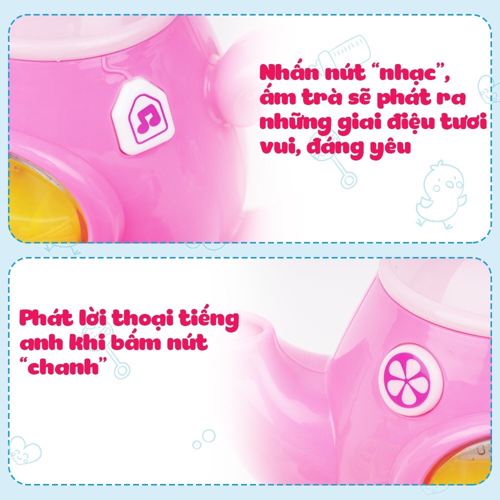 Đồ chơi nấu ăn cho bé Bộ tiệc trà vui nhộn có nhạc Winfun 0754: giúp phát triển tư duy logic, sáng tạo và ngôn ngữ