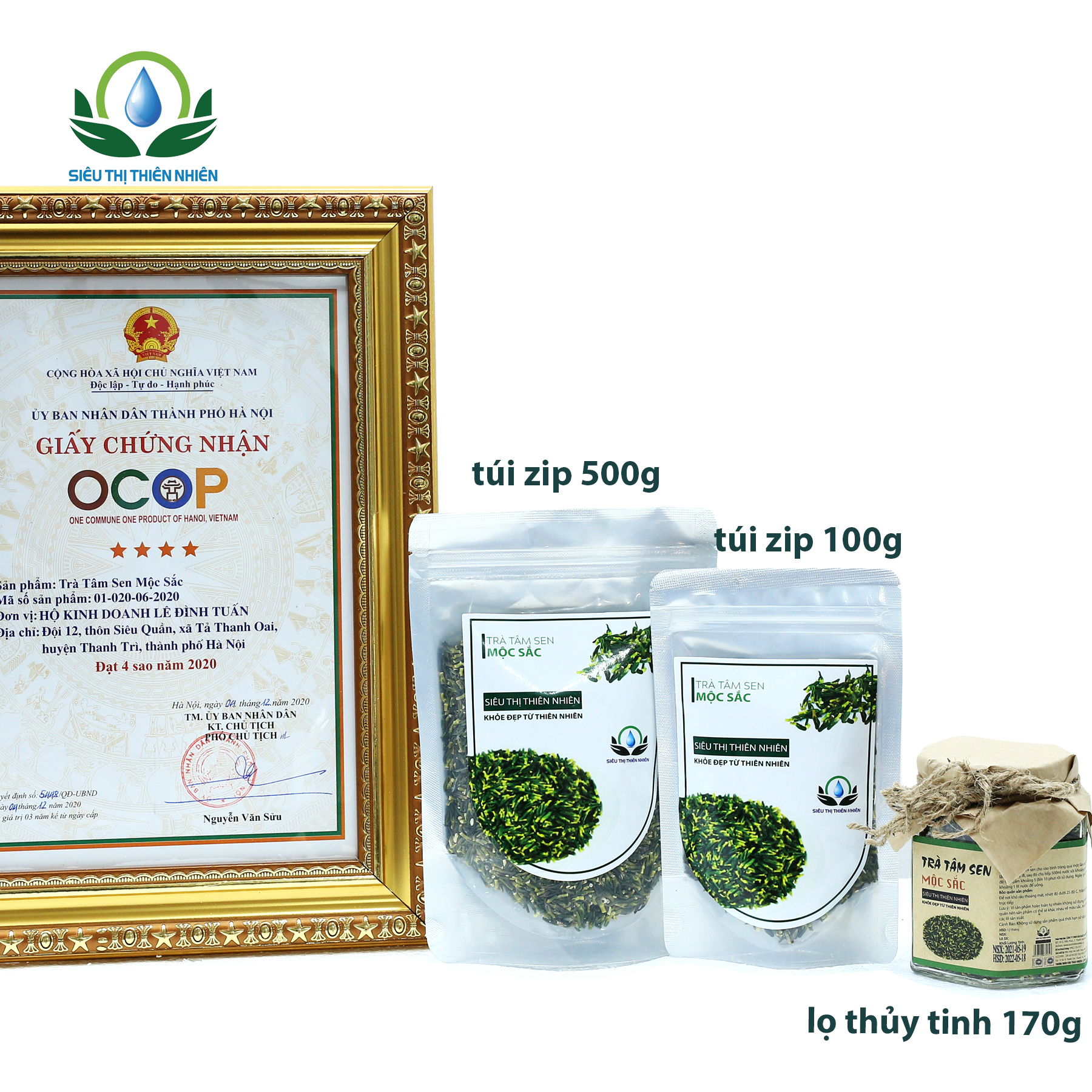 Đặc Sản Đồng Tháp - Trà Tâm Sen Sấy Khô Mộc Sắc 1Kg - OCOP 4 SAO