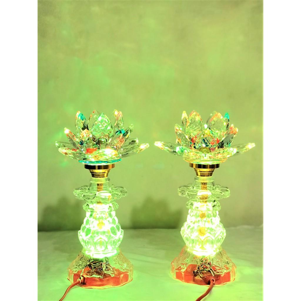 Đèn Pha Lê Hoa Sen cao 25cm