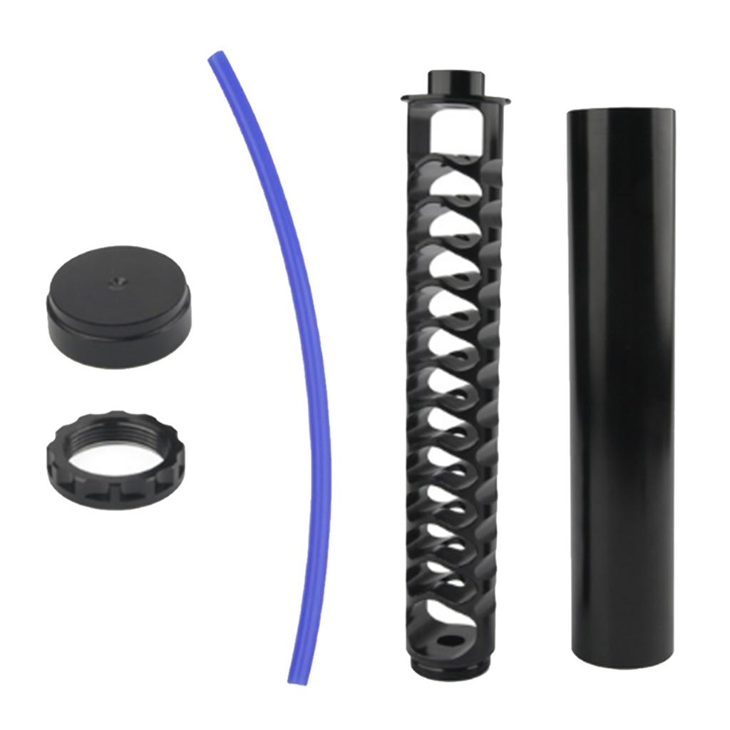 2 Set 6 inch Single-core Spiral Automotive Fuel Filter 1/2''-28 Black