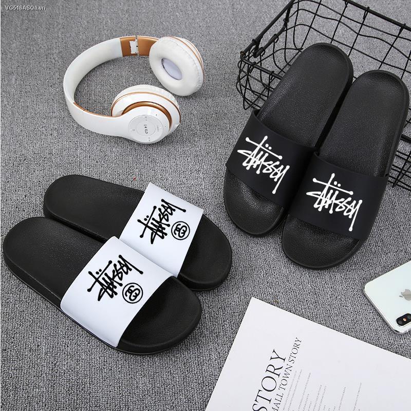 Dép Quai Ngang In Chữ Stussy Phong Cách Harajuku Cho Cặp Đôi