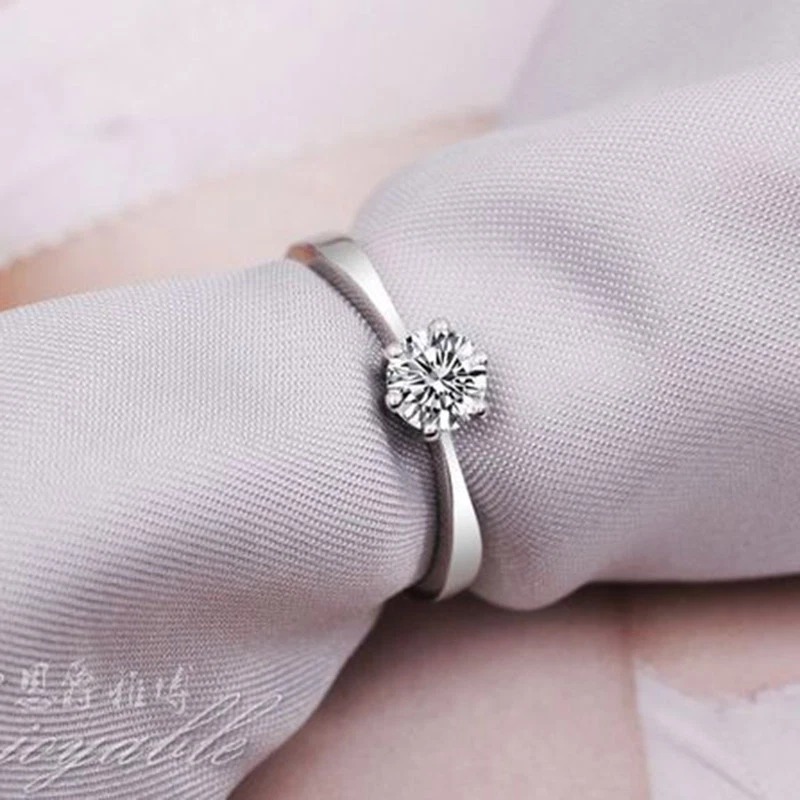 Nhẫn Nữ Bạc Nụ Đá Trắng Đơn Giản Tinh Tế Và Nữ Tính BẠC HIỂU MINH NU288